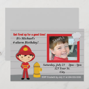 Invitation Fête d'anniversaire de sapeur-pompier