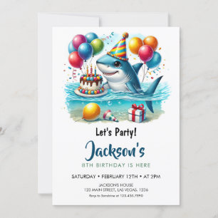 Invitation Fête d'anniversaire de Shark Boy