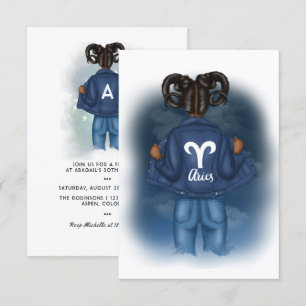 Invitation Fête d'anniversaire de signe astrologique Bélier a
