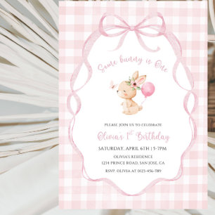 Invitation Fête d'anniversaire de Some Bunny Is One 1 an