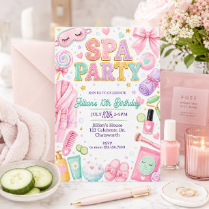 Invitation Fête d'anniversaire de Spa Girly Journée de Spa