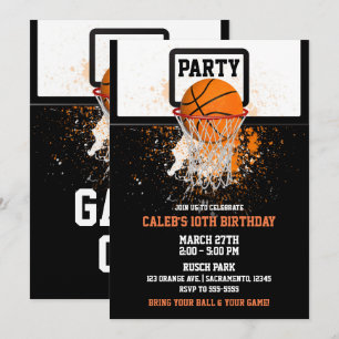 Invitation Fête d'anniversaire de sports de basketball et de
