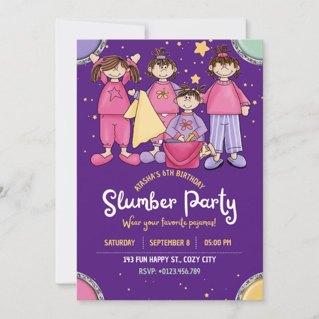 Invitation Fête d'anniversaire de Stwood avec des amis (Devant)