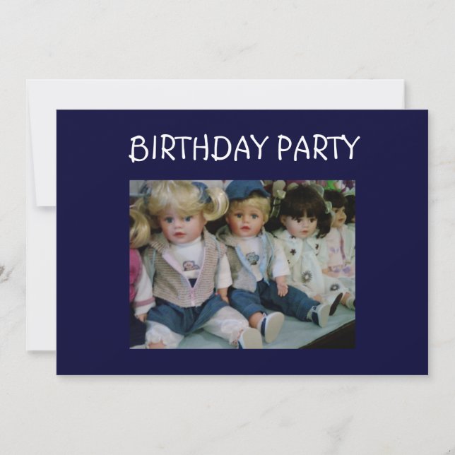 INVITATION FÊTE D'ANNIVERSAIRE DE STYLE DOLL (Devant)