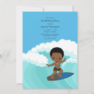 Invitation Fête d'anniversaire de Surfer Boy
