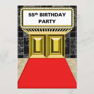 Invitation Fête d'anniversaire de tapis rouge de chapiteau de