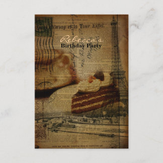 Invitation fête d'anniversaire de Tour Eiffel de Paris de