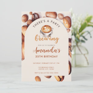 Invitation Fête d'anniversaire de tous âges autour du café