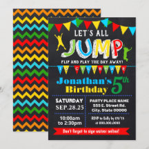 Fête d'anniversaire de Trampoline Jump de Chalkboa
