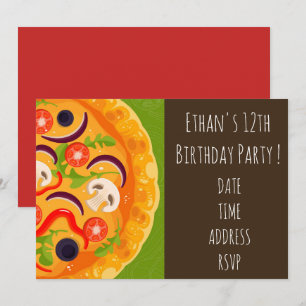 Invitation Fête d'anniversaire de Tween ou de pizza d'ado