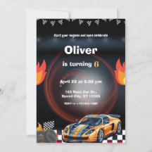 Fête d'anniversaire de voiture de course