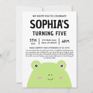 Invitation Fête d'anniversaire de Wendy la grenouille Squishm