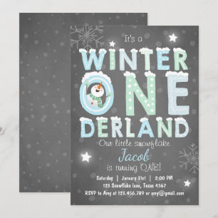Invitation Fête d'anniversaire de Winter Onederland invitatio