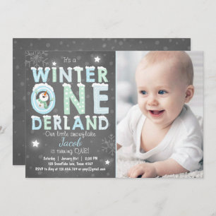 Invitation Fête d'anniversaire de Winter Onederland invitatio