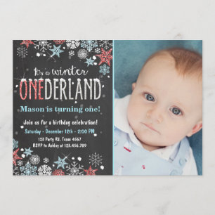 Invitation Fête d'anniversaire de Winter Onederland invitatio