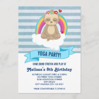 Fête d'anniversaire de yoga de paresseux méditant