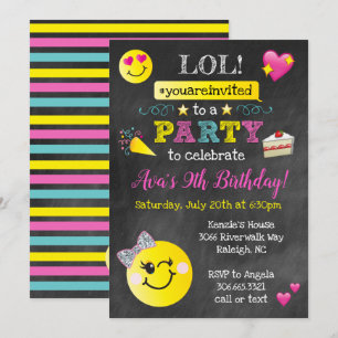 Invitation Fête d'anniversaire d'Emoji - tableau