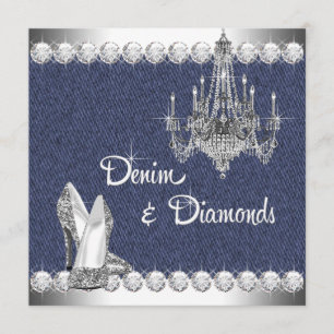 Invitation Fête d'anniversaire Denim et Diamants