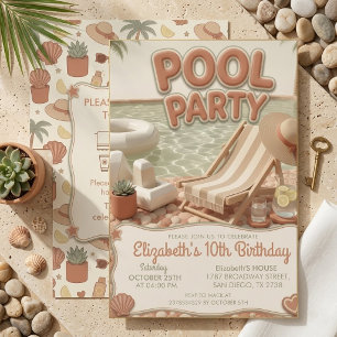 Invitation Fête d'anniversaire des 10 ans de filles Boho Terr