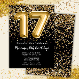 Invitation Fête d'anniversaire des 17 ans de Black Gold Kids