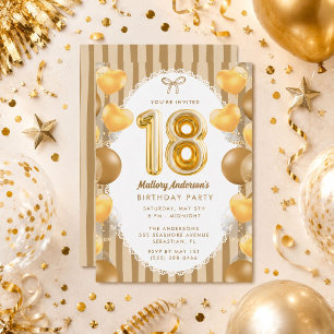 Invitation Fête d'anniversaire des 18 ans de la Glamorous Gol