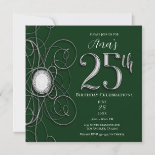 Invitation Fête d'anniversaire des 25 ans de Green & Silver D