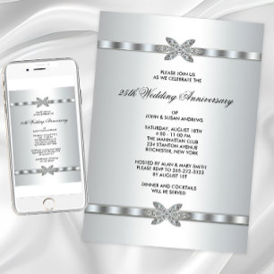 Invitation Fête d'anniversaire des 25 ans Silver Diamonds