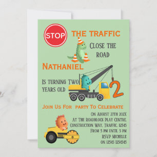 Invitation Fête d'anniversaire des 2 ans de Véhicule de Const