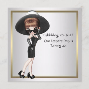 Invitation Fête d'anniversaire des 40 ans de la diva femme no