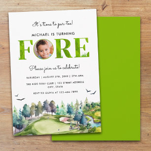 Invitation Fête d'anniversaire des 4 ans de golf Première pho