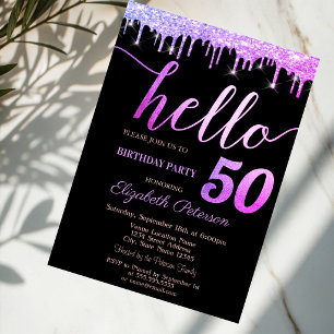 Invitation Fête d'anniversaire des 50 ans aux gouttes de pail