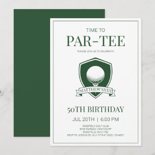 Invitation Fête d'anniversaire des 50 ans de golf Par-Tee Gre