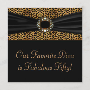 Invitation Fête d'anniversaire des 50 ans de la Diva Léopard 