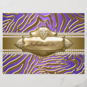Invitation Fête d'anniversaire des 50 ans de la femme Zèbre O