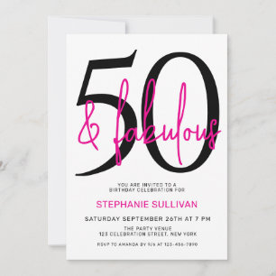 Invitation Fête d'anniversaire des 50 ans Fifty et Fabuleux