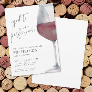 Invitation Fête d'anniversaire des 50 ans Wine Simple Fifty