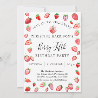 Invitation Fête d'anniversaire des 5 ans de Berry 5ème annive
