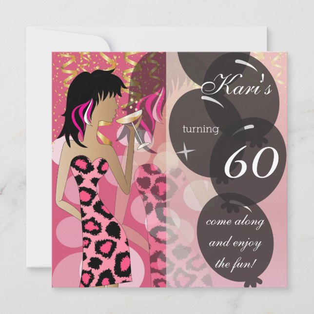 Invitation Fête d'anniversaire des 60 ans | Modèle | À faire  (Devant)