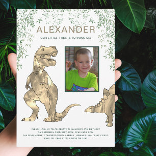 Invitation Fête d'anniversaire des 6 ans de Dinosaure