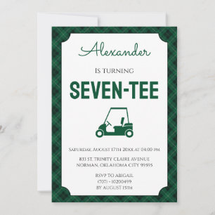 Invitation Fête d'anniversaire des 70 ans de Green Gingham Go