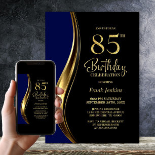 Invitation Fête d'anniversaire des 85 ans de Black Gold Blue