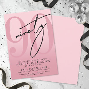Invitation Fête d'anniversaire des 90 ans de Pink
