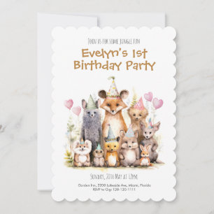 Invitation Fête d'anniversaire des amis de la forêt