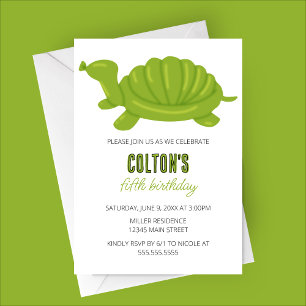 Invitation Fête d'anniversaire des animaux de tortues