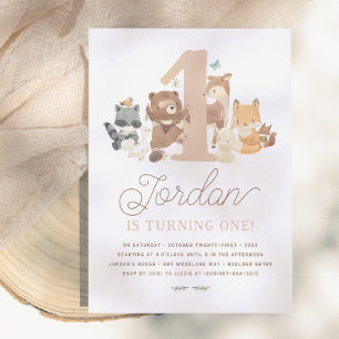 Invitation Fête d'anniversaire des animaux des bois