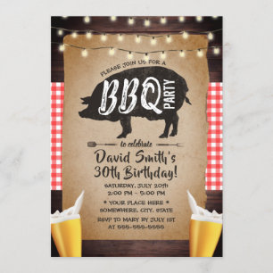 Invitation Fête d'anniversaire des bières à cordes rustiques