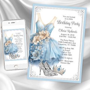Invitation Fête d'anniversaire des chaussures en diamant de C