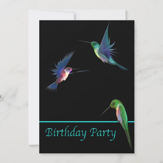 Invitation Fête d'anniversaire des colibris (Devant)