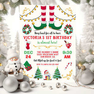 Invitation Fête d'anniversaire des elfes de Noël
