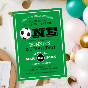 Invitation Fête d'anniversaire des enfants de football cool 1